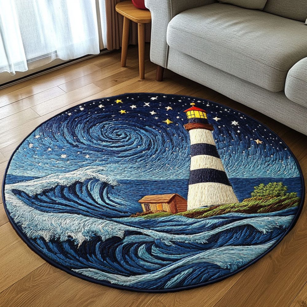 Starry Waves Quilted Round Mat