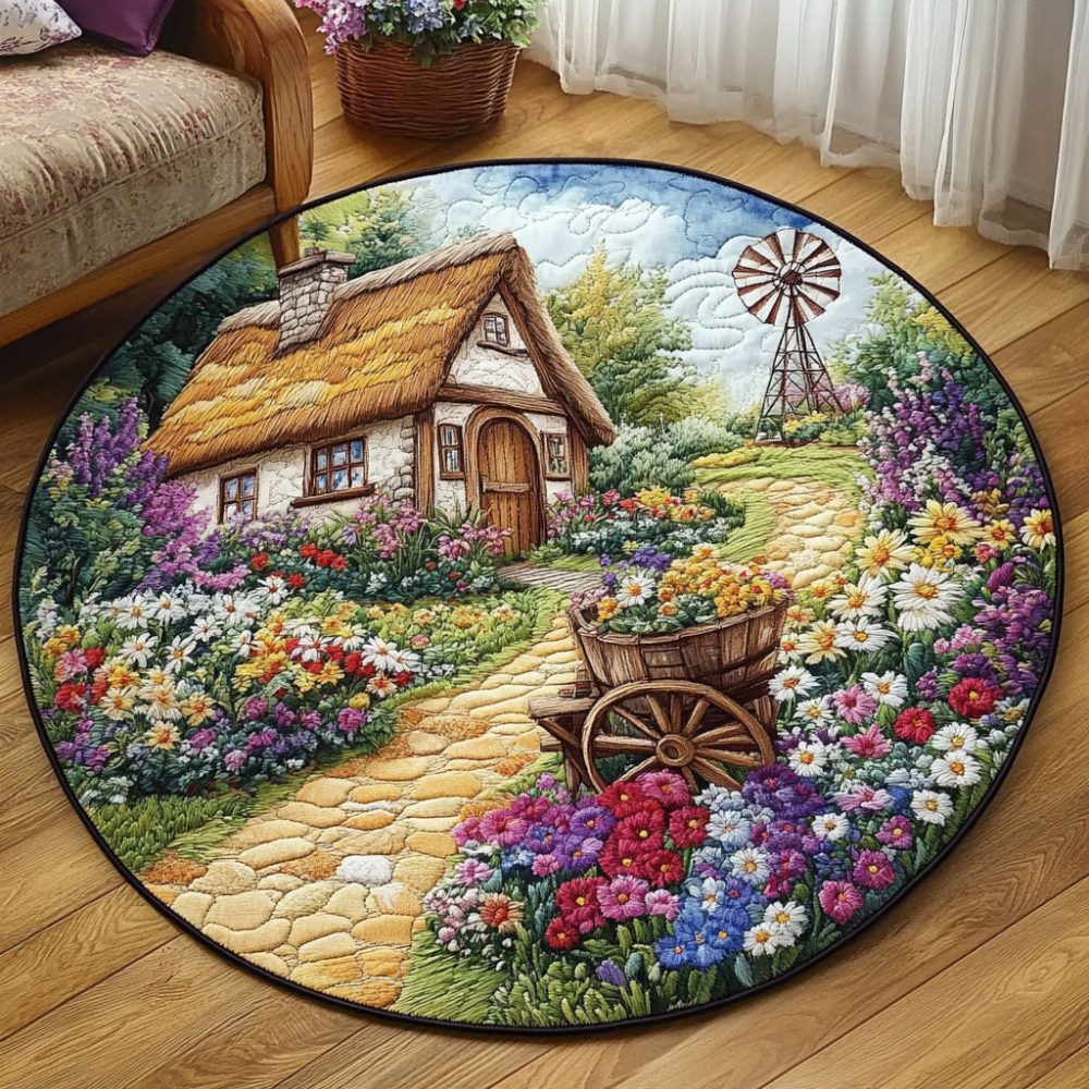 Stone Trail Cottage Quilted Round Mat