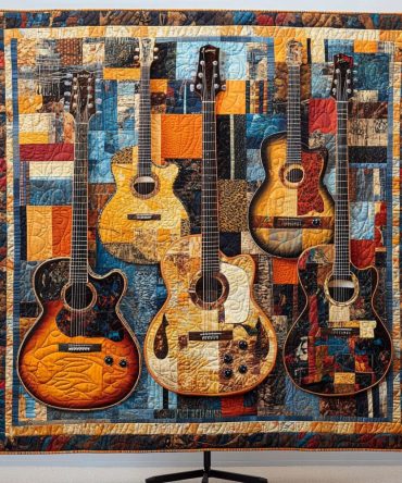 Strumming Colors Quilted Blanket