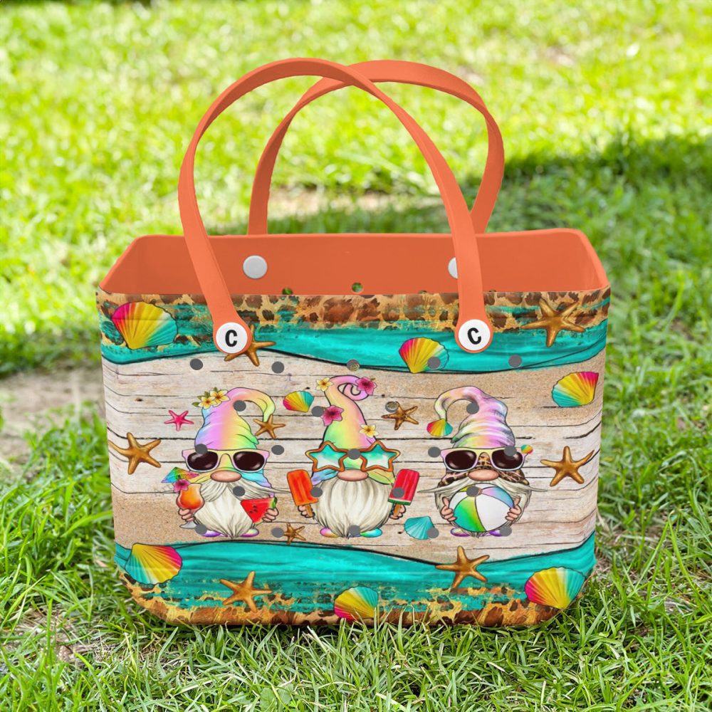 Colorful Beach Gnome Tote Bag – Fun Summer Design, Perfect For Beach Days! - Image 2