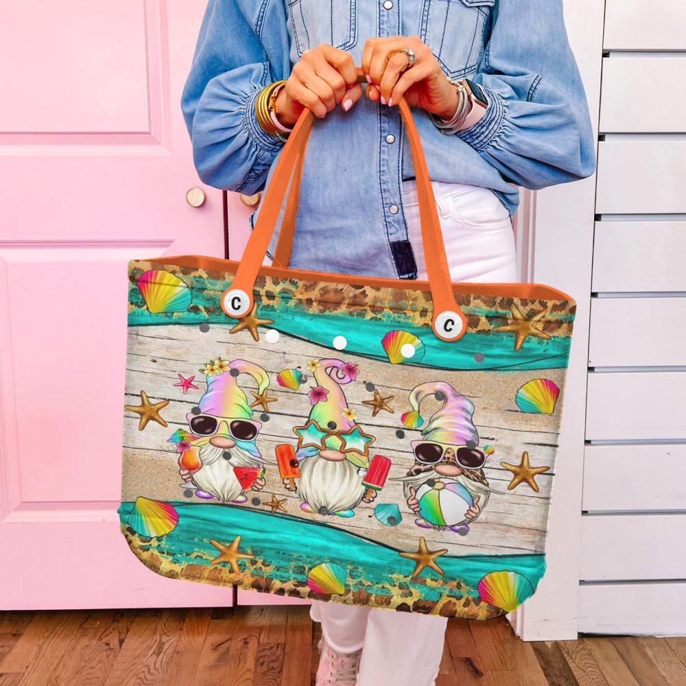 Colorful Beach Gnome Tote Bag – Fun Summer Design, Perfect For Beach Days! - Image 5