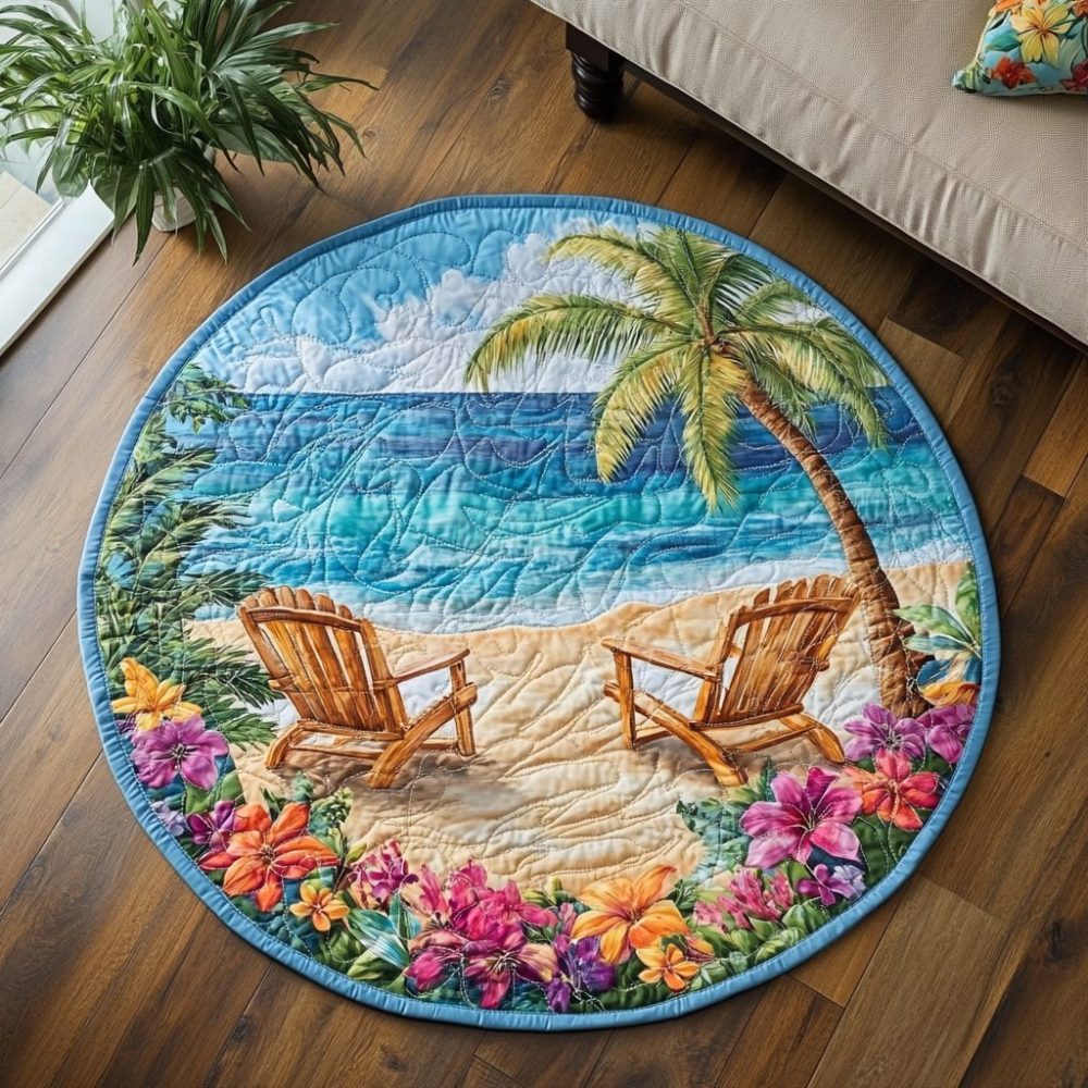 Summer Escape Quilted Round Mat