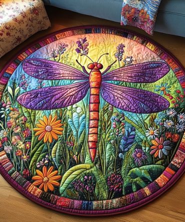 Summer Meadow Wings Quilted Round Mat