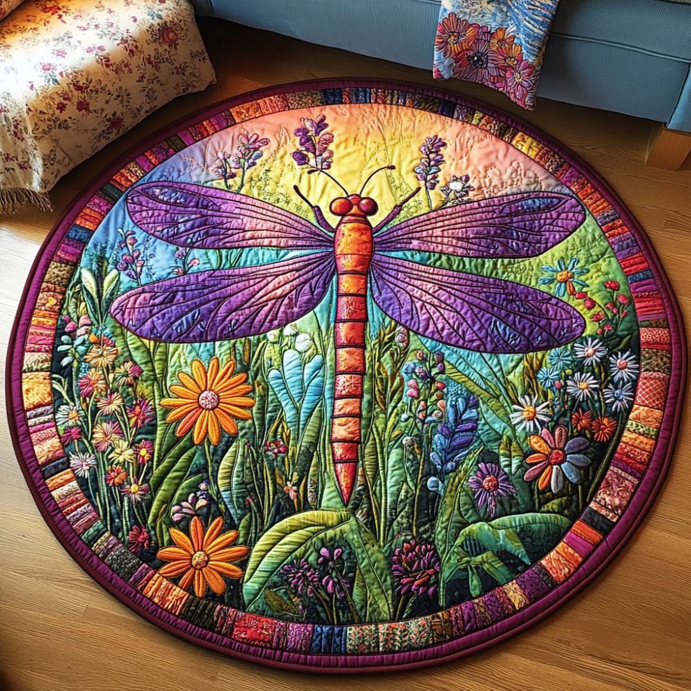 Summer Meadow Wings Quilted Round Mat