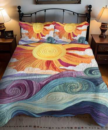Sunburst Delight 3-Piece Quilted Bedding Set