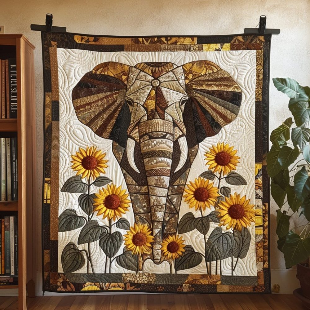 Sunflower Serengeti Quilted Blanket