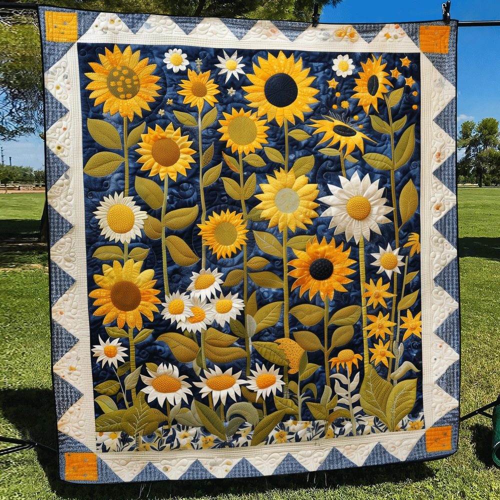 Sunflower Symphony Quilted Blanket - Image 2