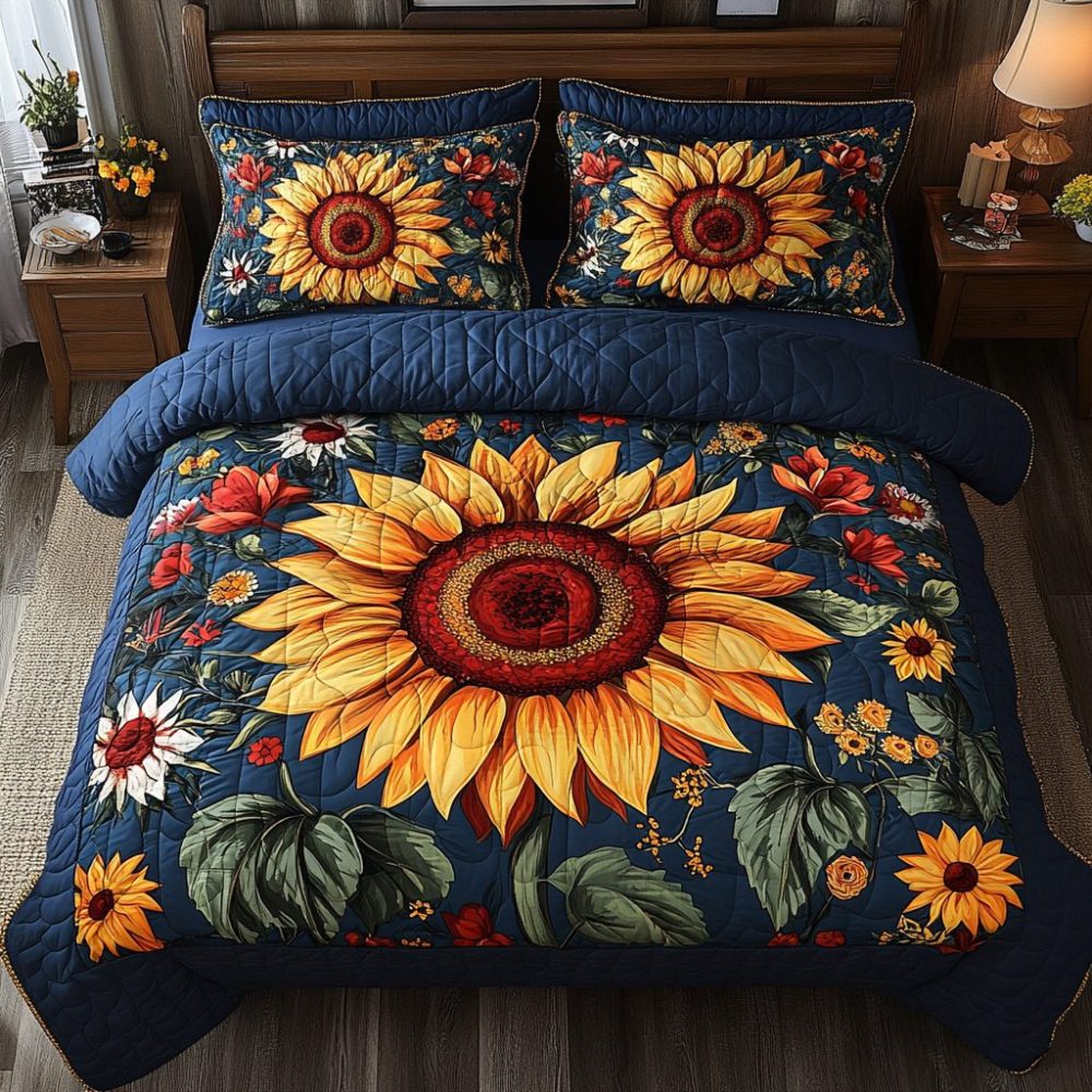 Sunflower Bliss Quilted Bedding Set
