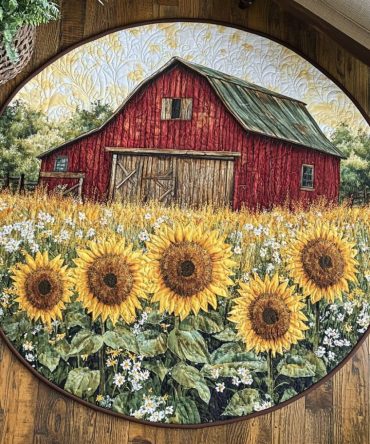 Sunflower Farm Quilted Round Mat