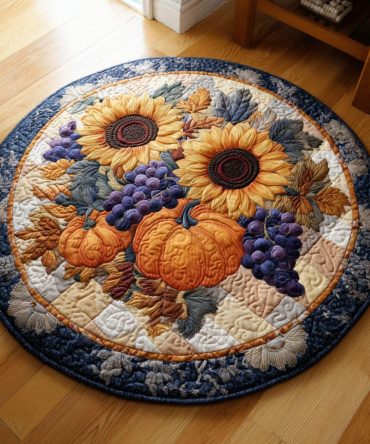 Sunflower Feast Quilted Round Mat