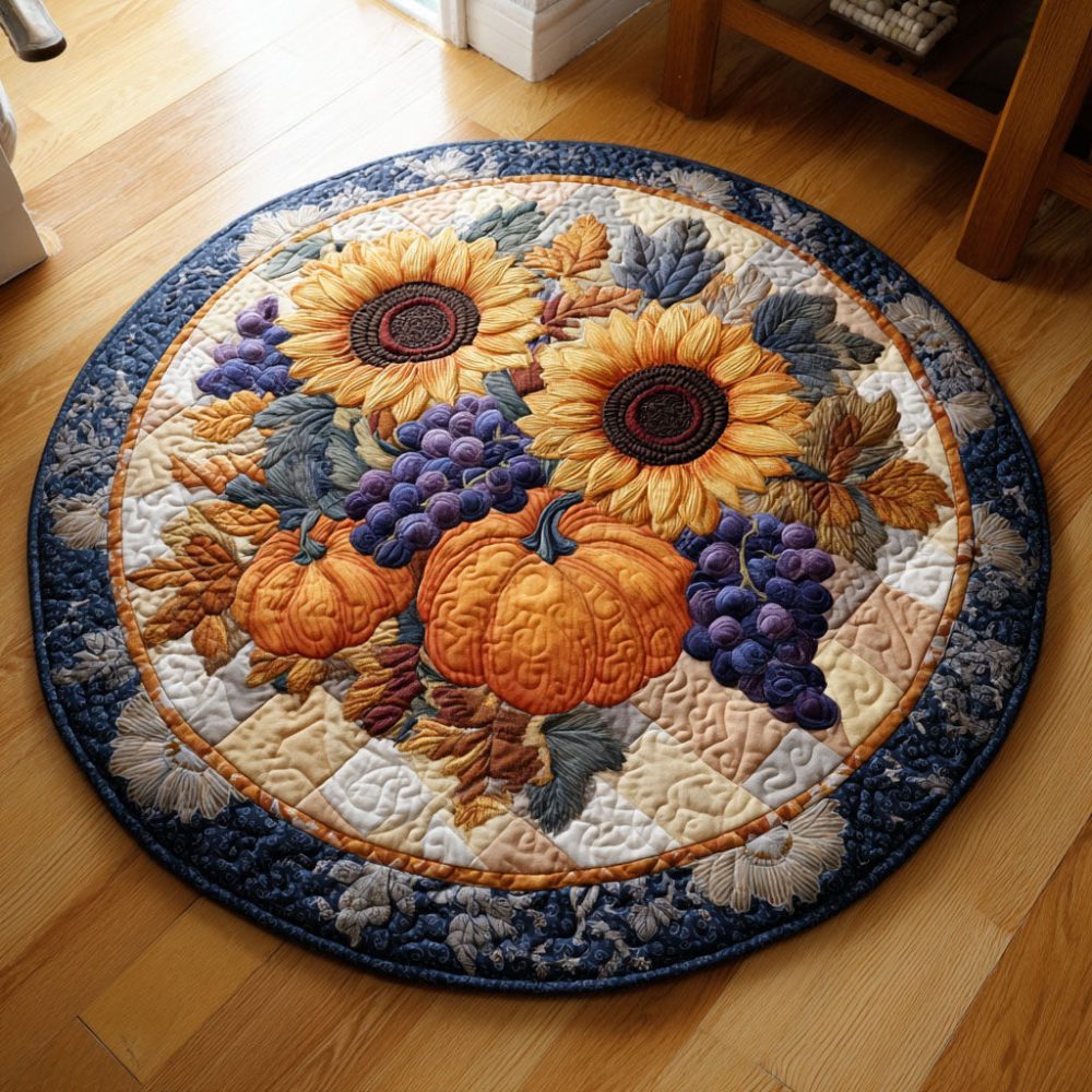 Sunflower Feast Quilted Round Mat