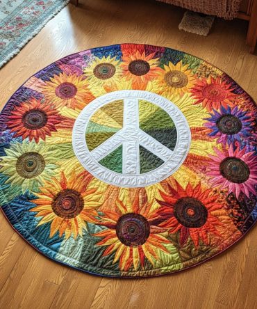 Sunflower Harmony Quilted Round Mat