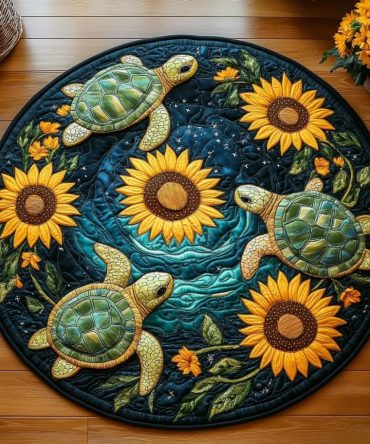 Sunflower Swirls Quilted Round Mat