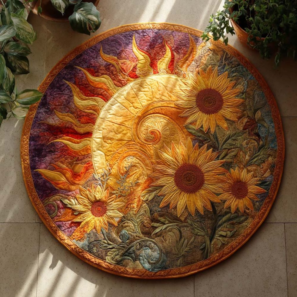 Sunflower Valley Quilted Round Mat
