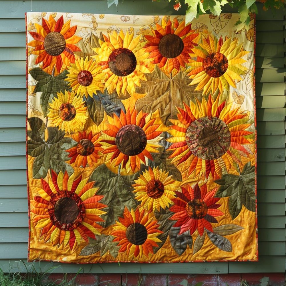 Sunflowers Garden Quilted Blanket