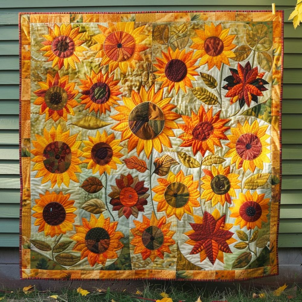 Sunflowers Garden Quilted Blanket