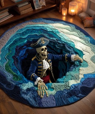 Sunken Pirate Quilted Round Mat