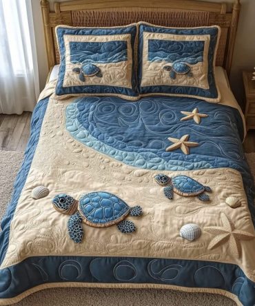 Sunlit Seashore 3-Piece Quilted Bedding Set