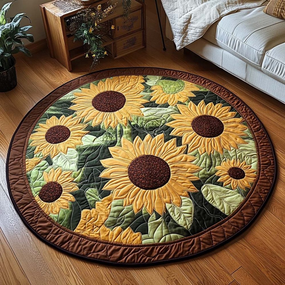 Sunlit Serenity Quilted Round Mat