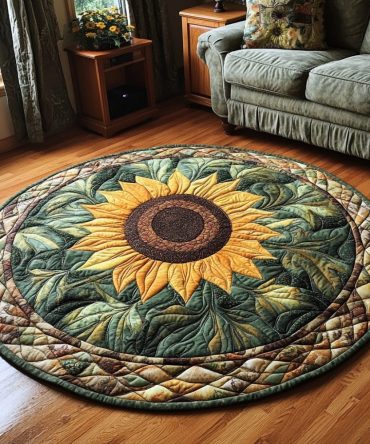Sunlit Whispers Quilted Round Mat