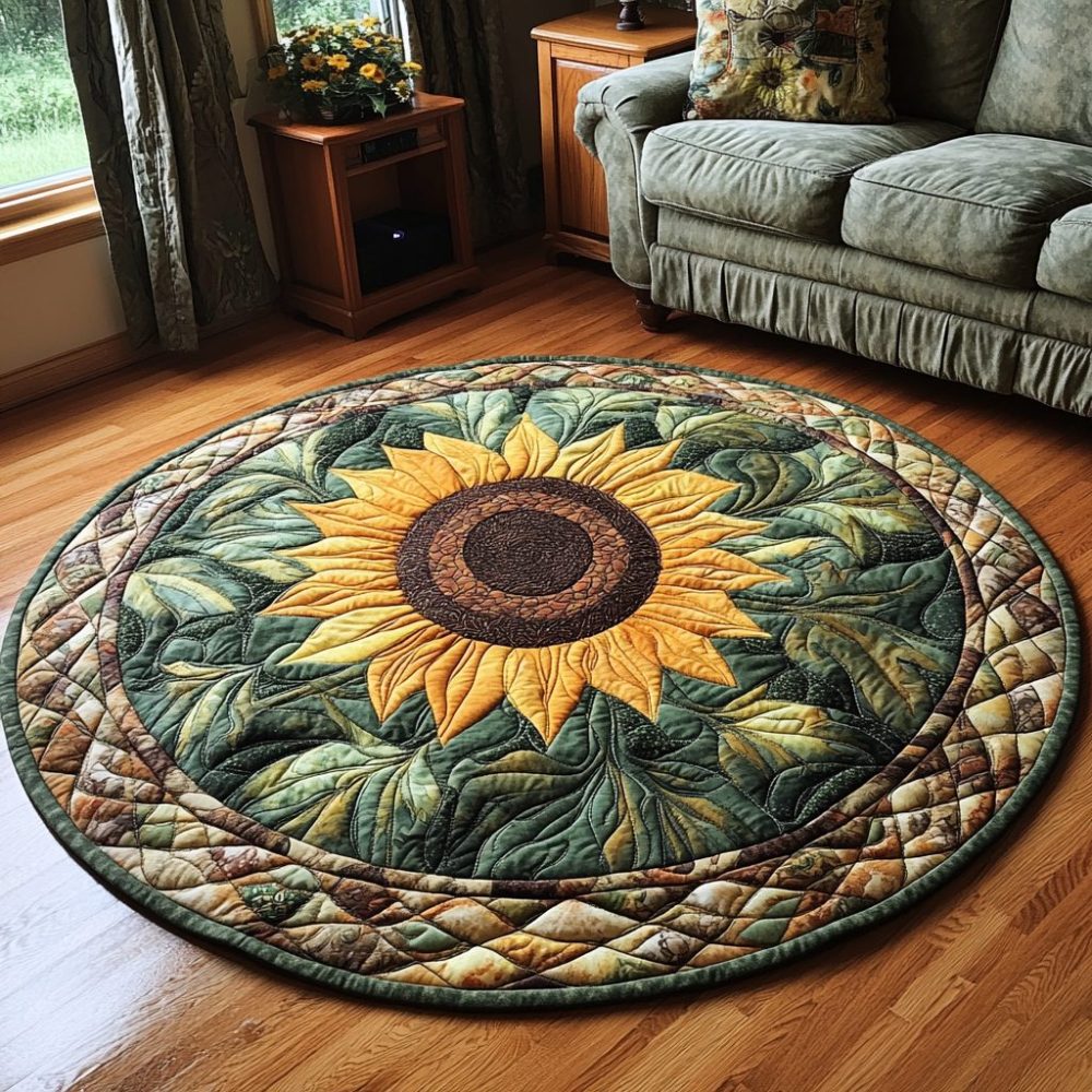 Sunlit Whispers Quilted Round Mat
