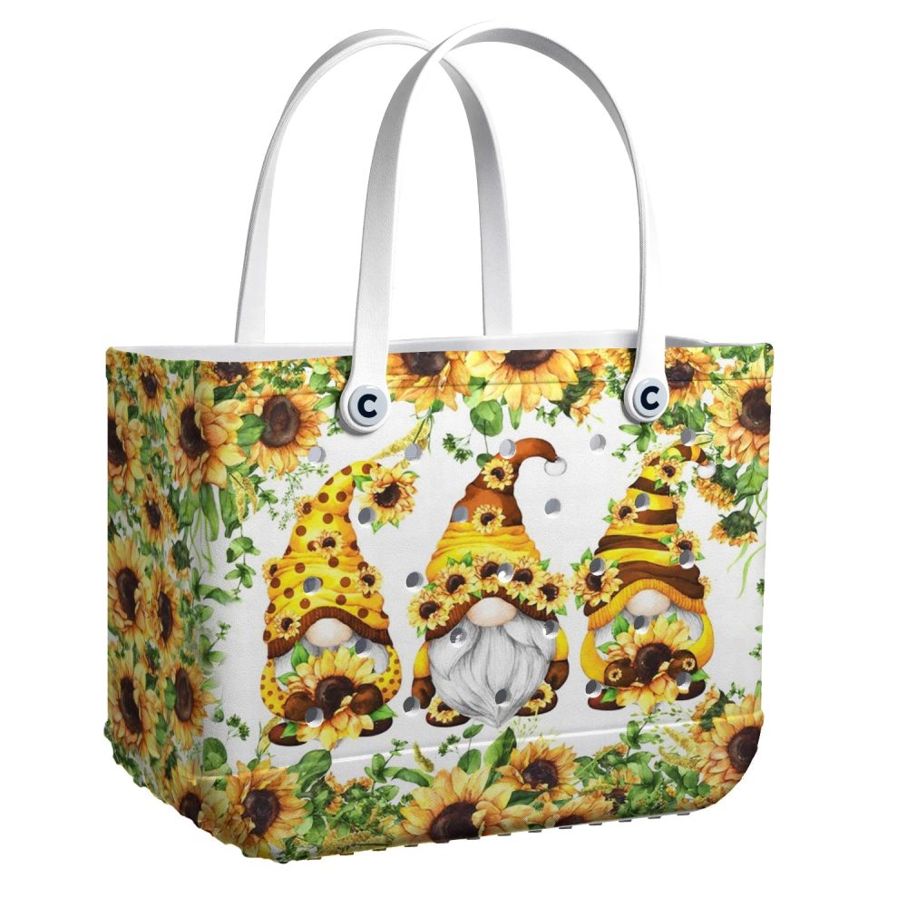 Charming Sunflower Gnome Tote Bag – Vibrant, Spacious & Durable For Everyday Use