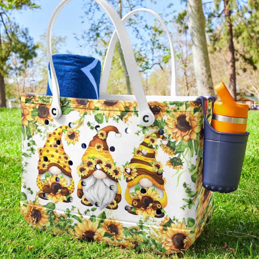 Charming Sunflower Gnome Tote Bag – Vibrant, Spacious & Durable For Everyday Use - Image 3