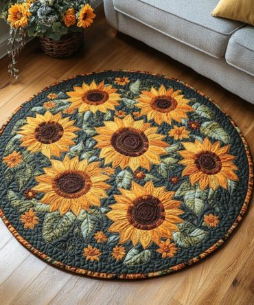 Sunny Charm Quilted Round Mat
