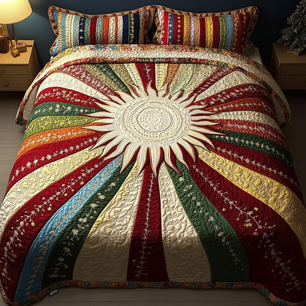 Sunny Glow 3-Piece Quilted Bedding Set