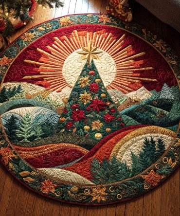 Sunrise Christmas Quilted Round Mat