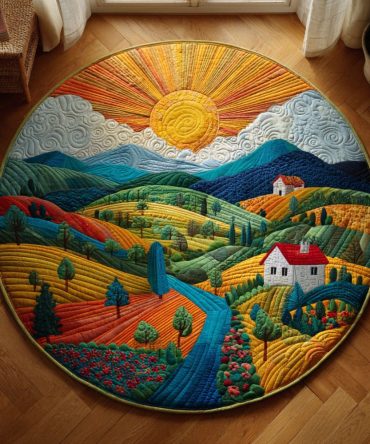 Sunrise Farm Quilted Round Mat