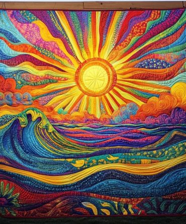 Sunrise Symphony Quilted Blanket