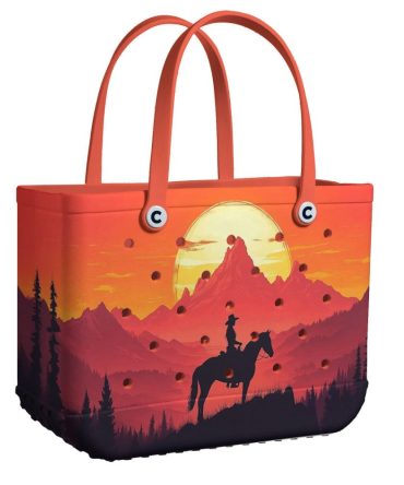 Bucket Tote Bag, Limited Edition Bogg Bag, Beach Bag Sunset Trails