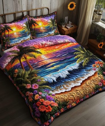 Sunset Bliss 3-Piece Quilted Bedding Set