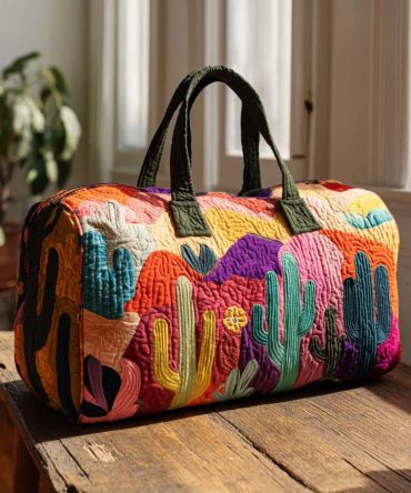 Sunset Cactus Quilted Duffle Bag