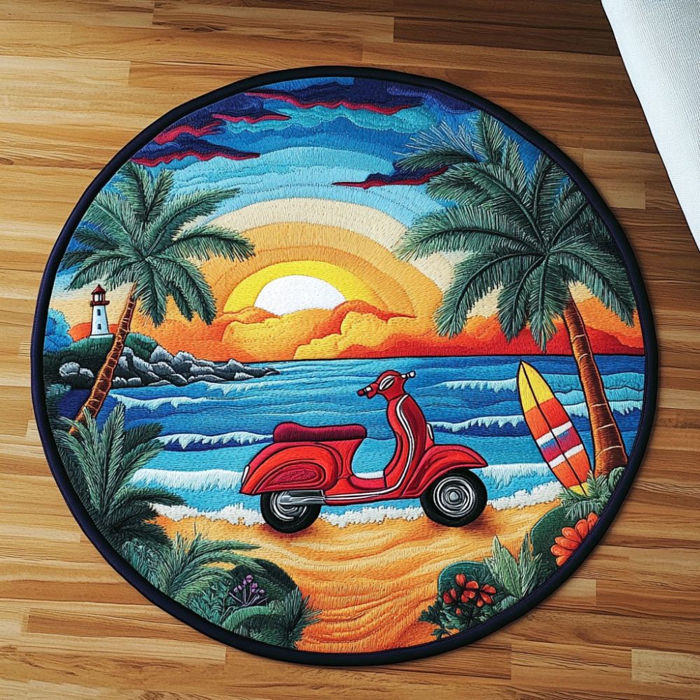 Sunset Escape Quilted Round Mat