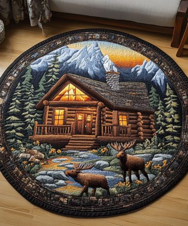 Sunset Lodge Quilted Round Mat