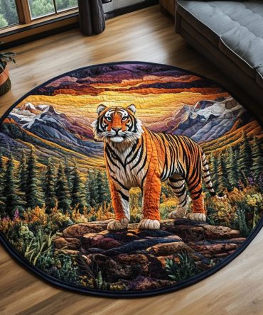 Sunset Roar Quilted Round Mat