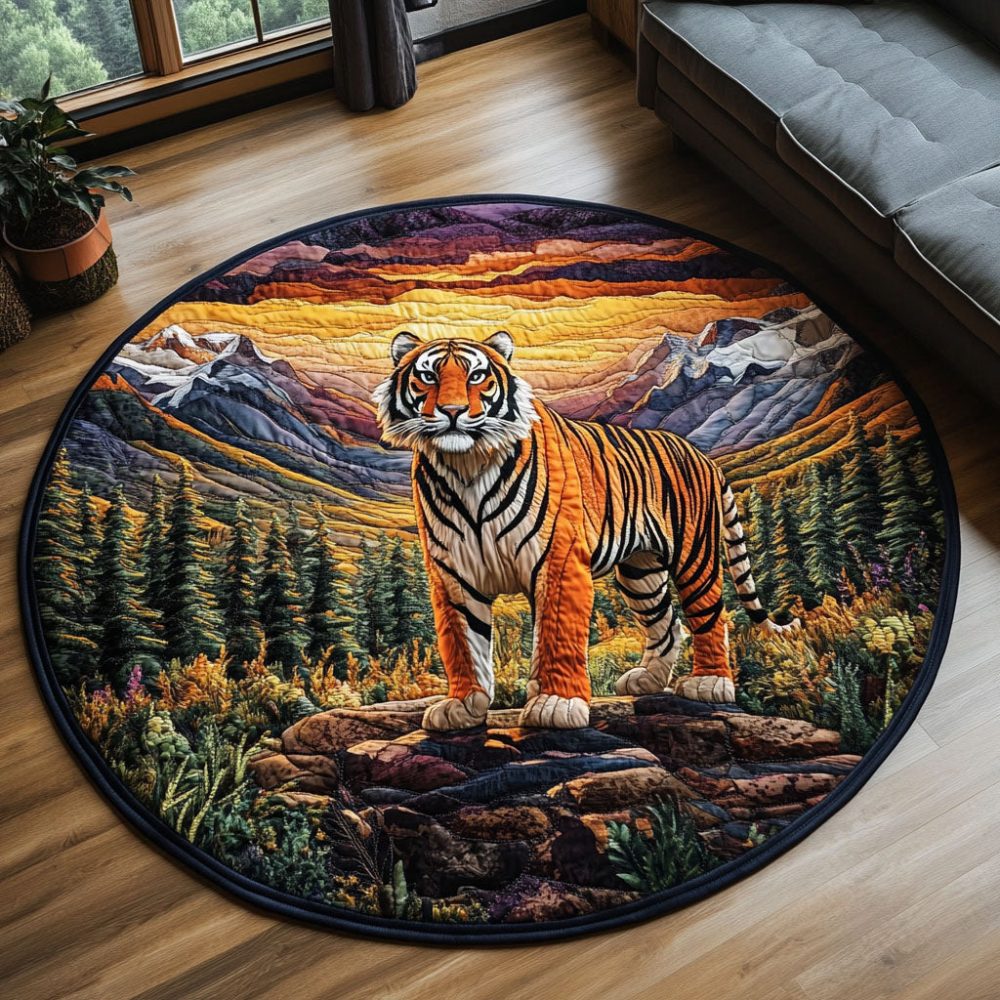 Sunset Roar Quilted Round Mat