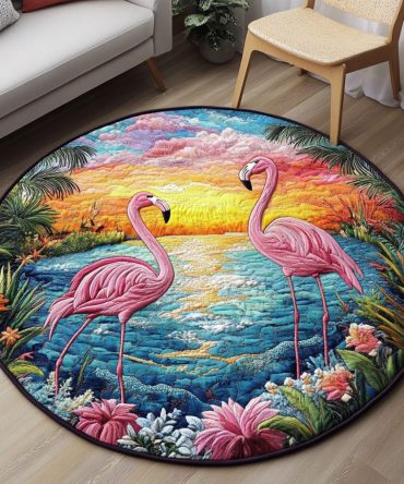 Sunset Serenade Quilted Round Mat