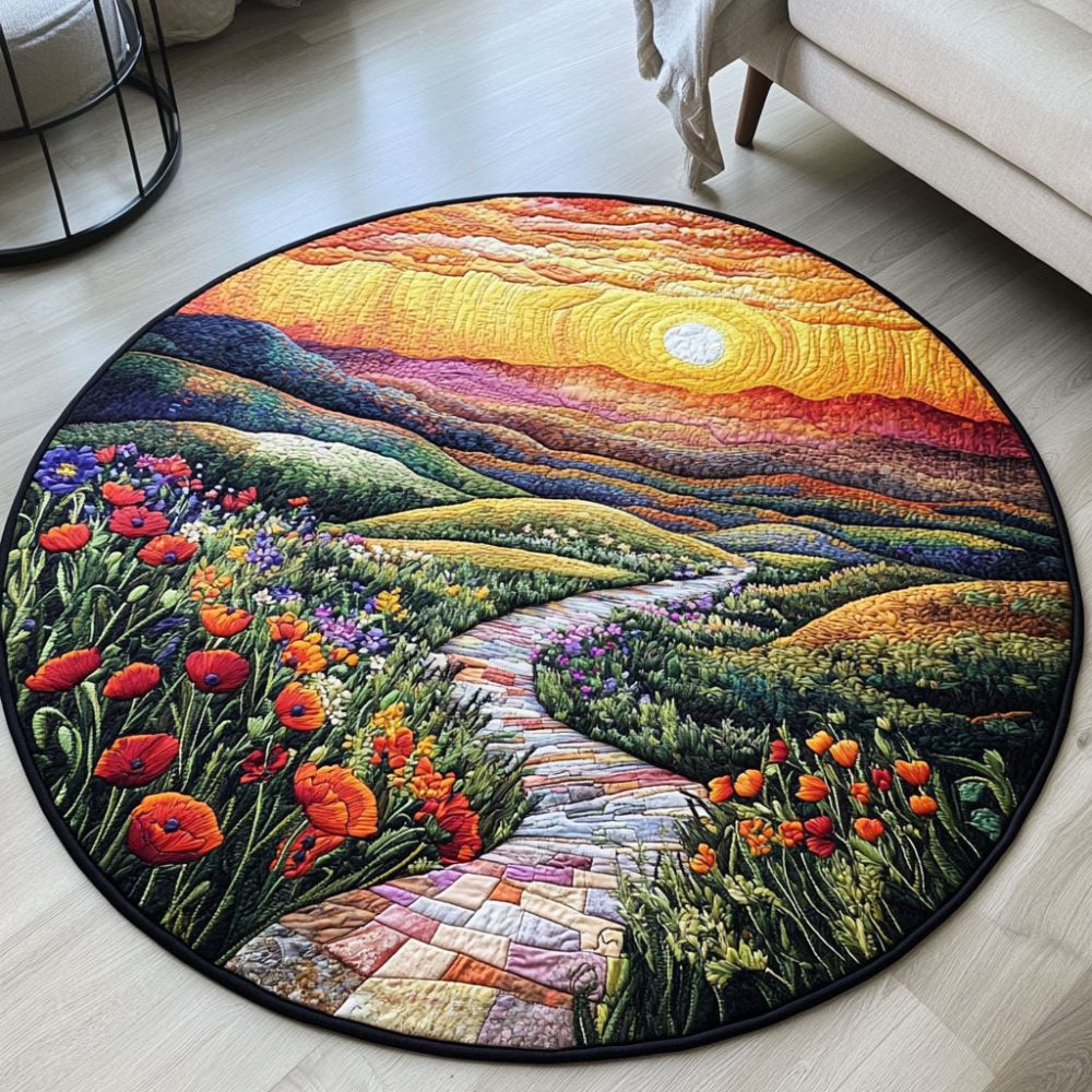 Sunset Serenade Quilted Round Mat