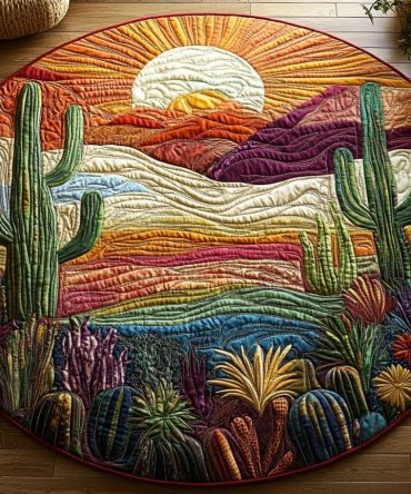 Sunset Serenity Quilted Round Mat