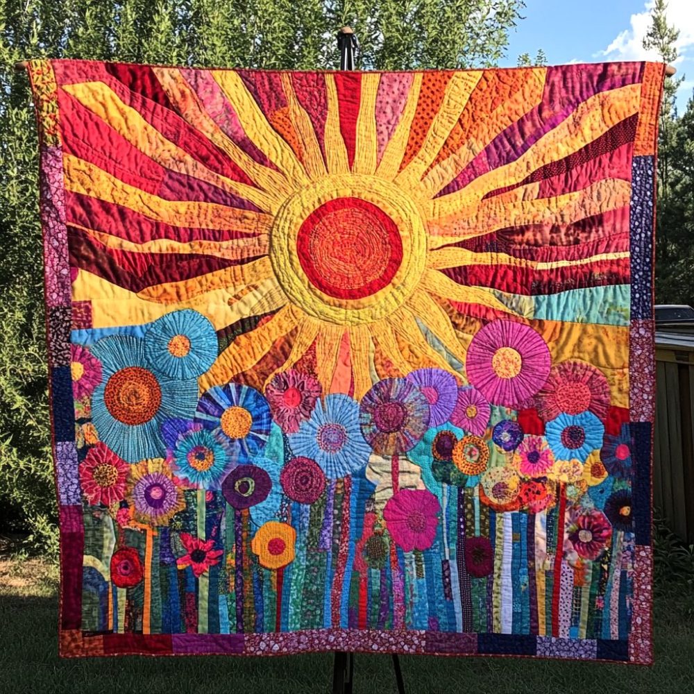 Sunshine Garden Quilted Blanket