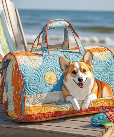 Sunshine Smile Quilted Duffle Bag