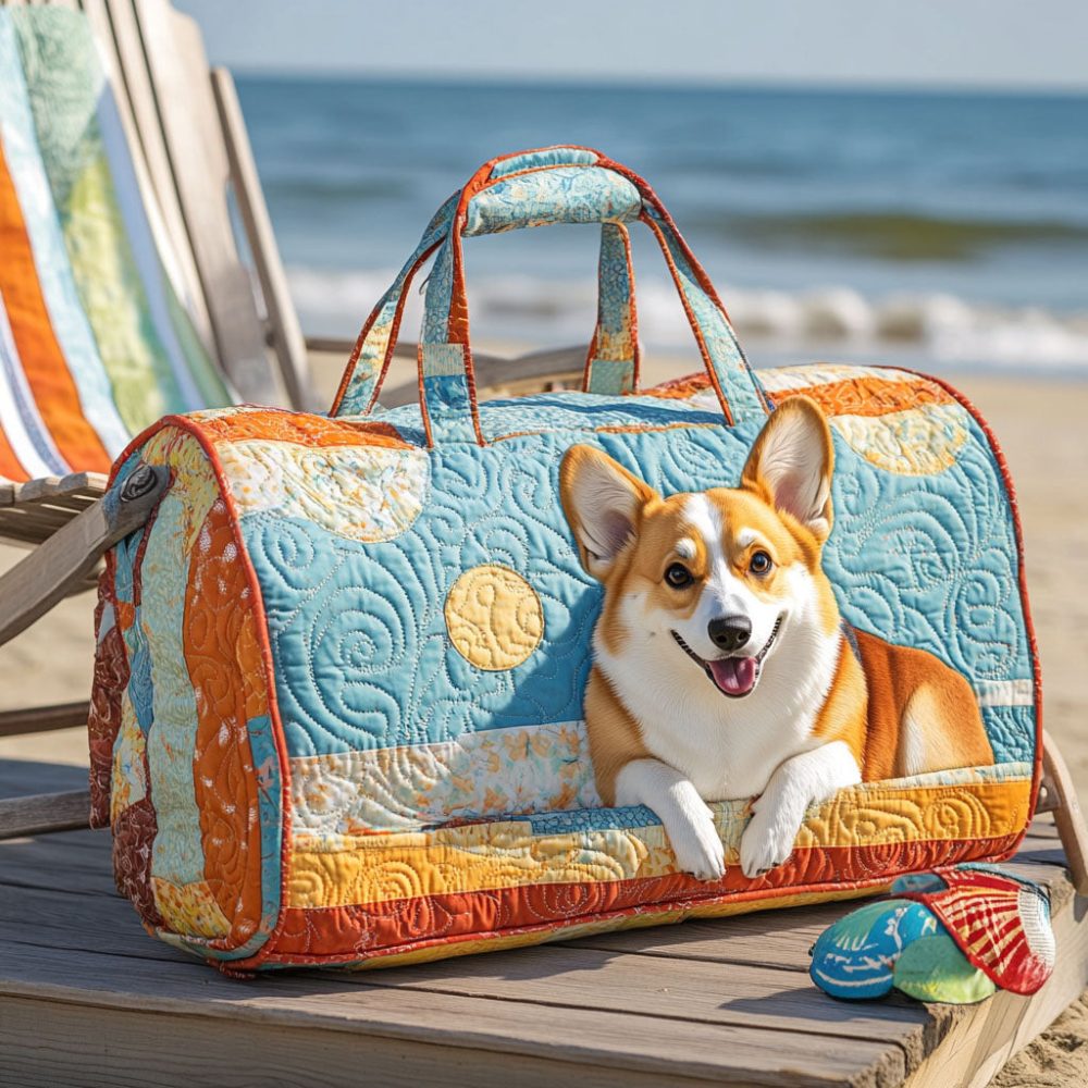 Sunshine Smile Quilted Duffle Bag