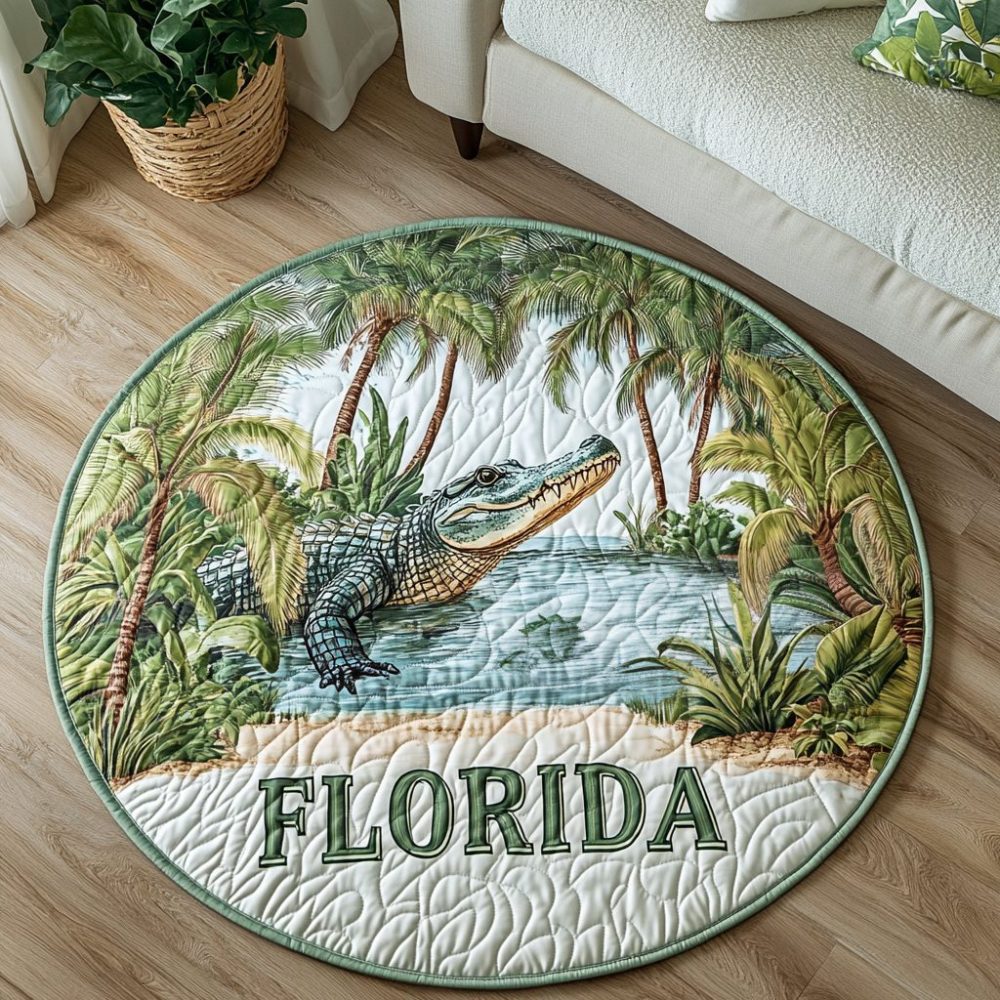 Swamp Serenity Quilted Round Mat