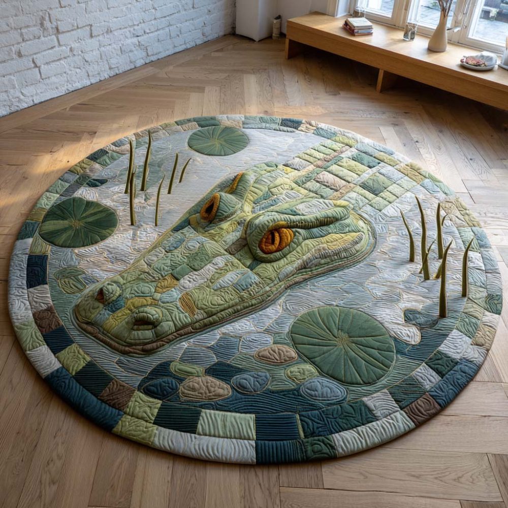Swamp Watcher Quilted Round Mat