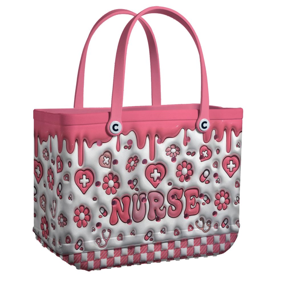 Chic Pink Nurse Tote Bag - Stylish & Durable Design For Everyday Essentials