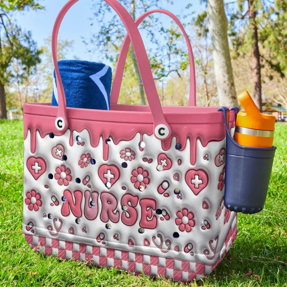 Chic Pink Nurse Tote Bag - Stylish & Durable Design For Everyday Essentials - Image 3