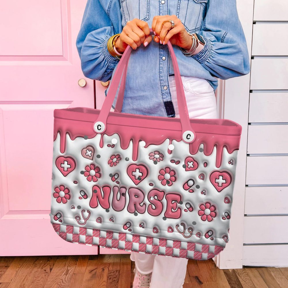 Chic Pink Nurse Tote Bag - Stylish & Durable Design For Everyday Essentials - Image 5